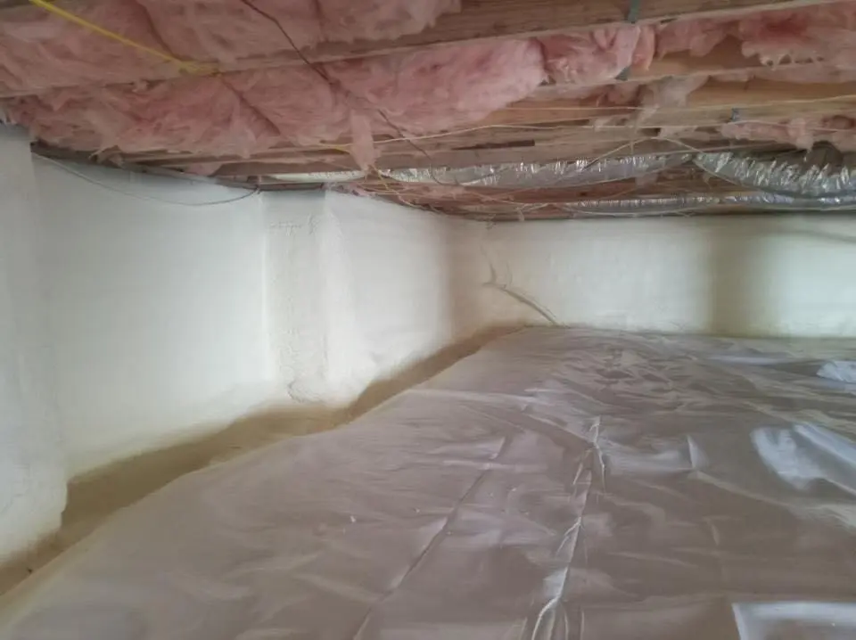 Crawl space encapsulation with closed-cell spray foam for Roof Maintenance in Exeter